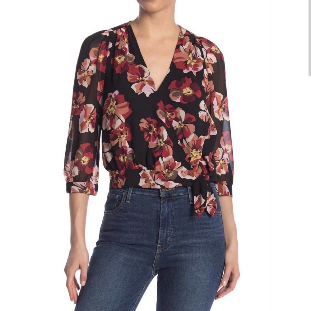 NWOT Madewell Floral Print Wrap Blouse XS